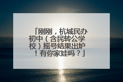 刚刚，杭城民办初中（含民转公学校）摇号结果出炉！有你家娃吗？