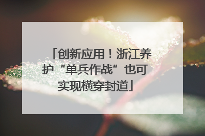创新应用！浙江养护“单兵作战”也可实现横穿封道