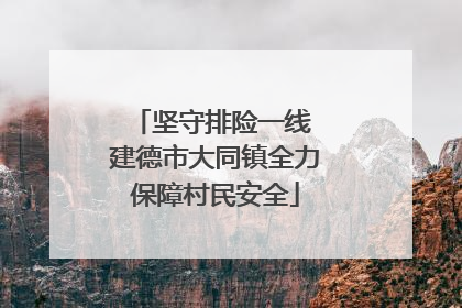 坚守排险一线 建德市大同镇全力保障村民安全