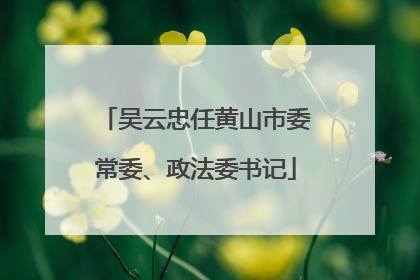 吴云忠任黄山市委常委、政法委书记