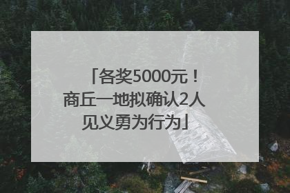各奖5000元！商丘一地拟确认2人见义勇为行为