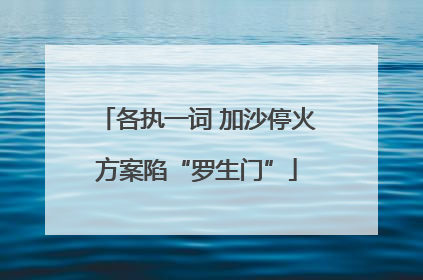 各执一词 加沙停火方案陷“罗生门”