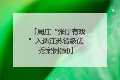 周庄“张厅有戏”入选江苏省级优秀案例(图)