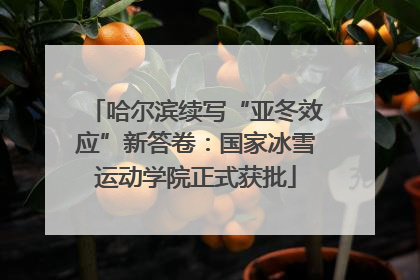 哈尔滨续写“亚冬效应”新答卷：国家冰雪运动学院正式获批