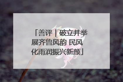 善评｜破立并举展齐鲁风韵 民风化雨润振兴新颜