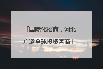 国际化招商，河北广邀全球投资客商