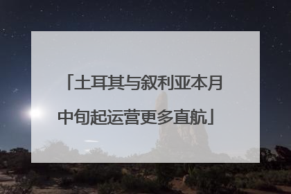 土耳其与叙利亚本月中旬起运营更多直航