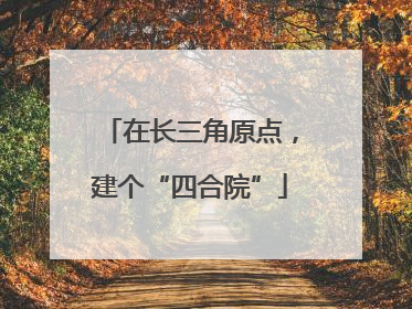 在长三角原点，建个“四合院”