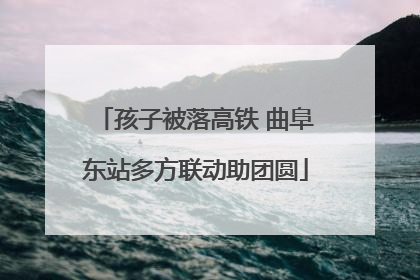 孩子被落高铁 曲阜东站多方联动助团圆