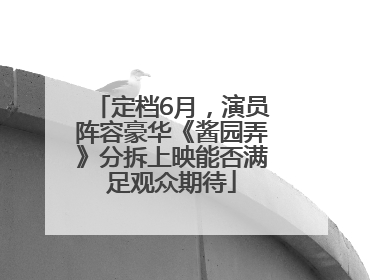 定档6月，演员阵容豪华《酱园弄》分拆上映能否满足观众期待