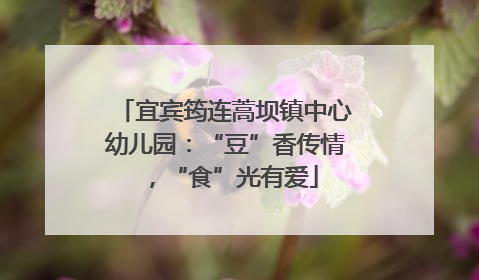 宜宾筠连蒿坝镇中心幼儿园：“豆”香传情，“食”光有爱