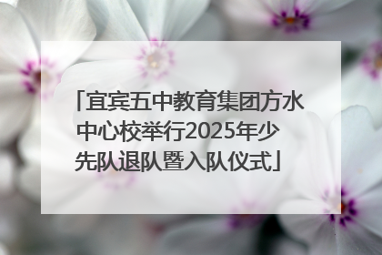 宜宾五中教育集团方水中心校举行2025年少先队退队暨入队仪式