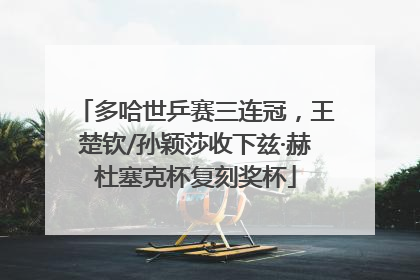 多哈世乒赛三连冠，王楚钦/孙颖莎收下兹·赫杜塞克杯复刻奖杯