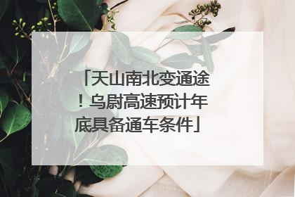 天山南北变通途！乌尉高速预计年底具备通车条件
