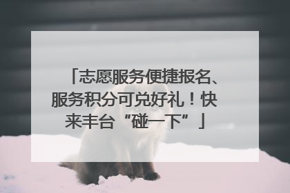 志愿服务便捷报名、服务积分可兑好礼！快来丰台“碰一下”