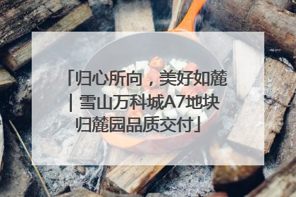 归心所向，美好如麓｜雪山万科城A7地块归麓园品质交付