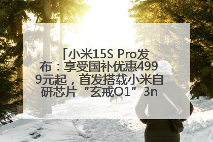小米15S Pro发布：享受国补优惠4999元起，首发搭载小米自研芯片“玄戒O1”3nm旗舰处理器