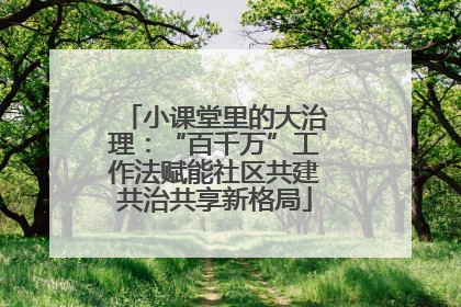 小课堂里的大治理：“百千万”工作法赋能社区共建共治共享新格局