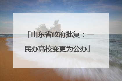 山东省政府批复：一民办高校变更为公办