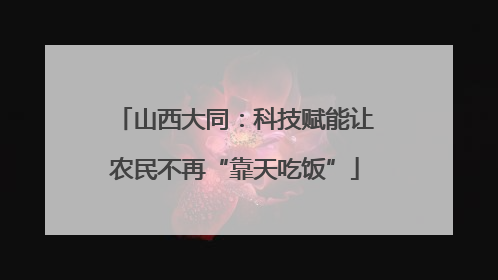 山西大同：科技赋能让农民不再“靠天吃饭”