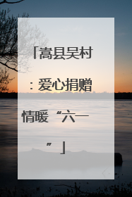 嵩县吴村：爱心捐赠情暖“六一”