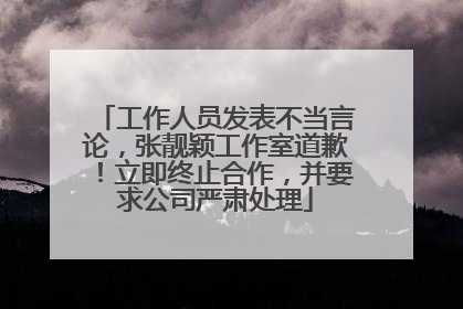 工作人员发表不当言论，张靓颖工作室道歉！立即终止合作，并要求公司严肃处理