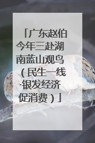 广东赵伯今年三赴湖南蓝山观鸟（民生一线·银发经济促消费）