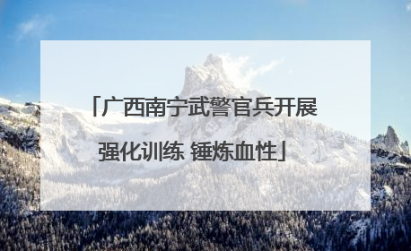 广西南宁武警官兵开展强化训练 锤炼血性