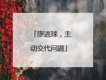 廖进球，主动交代问题