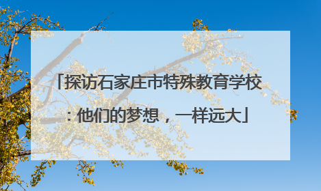探访石家庄市特殊教育学校：他们的梦想，一样远大
