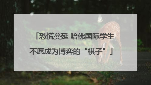 恐慌蔓延 哈佛国际学生不愿成为博弈的“棋子”