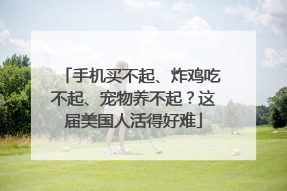 手机买不起、炸鸡吃不起、宠物养不起？这届美国人活得好难