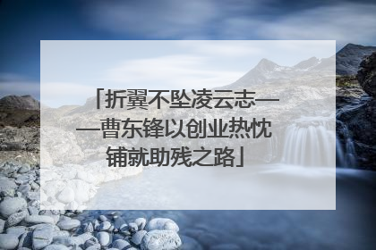折翼不坠凌云志——曹东锋以创业热忱铺就助残之路