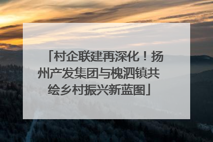 村企联建再深化！扬州产发集团与槐泗镇共绘乡村振兴新蓝图