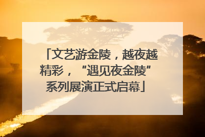 文艺游金陵，越夜越精彩，“遇见夜金陵”系列展演正式启幕
