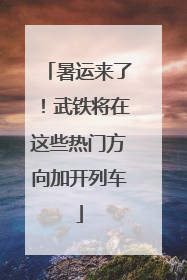 暑运来了！武铁将在这些热门方向加开列车