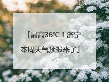 最高36℃！济宁本周天气预报来了