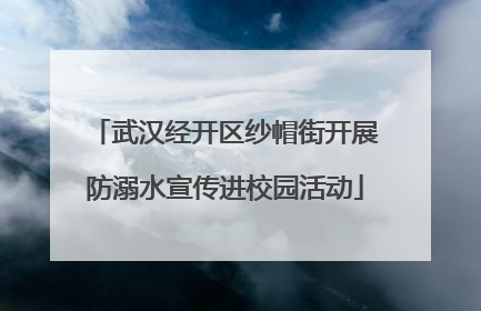 武汉经开区纱帽街开展防溺水宣传进校园活动