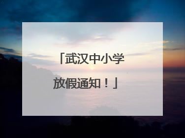 武汉中小学放假通知！