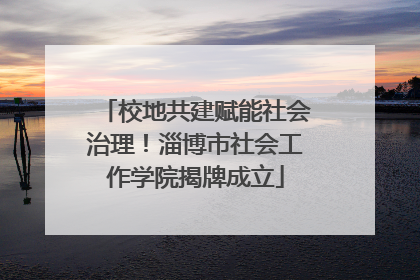 校地共建赋能社会治理！淄博市社会工作学院揭牌成立
