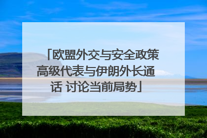 欧盟外交与安全政策高级代表与伊朗外长通话 讨论当前局势