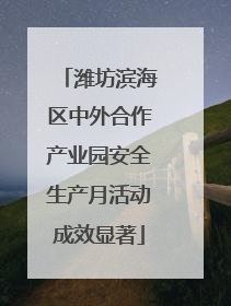 潍坊滨海区中外合作产业园安全生产月活动成效显著