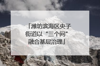 潍坊滨海区央子街道以“三个问”融合基层治理