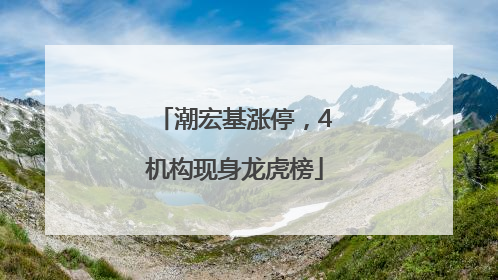 潮宏基涨停，4机构现身龙虎榜