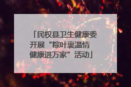 民权县卫生健康委开展“粽叶裹温情 健康进万家”活动