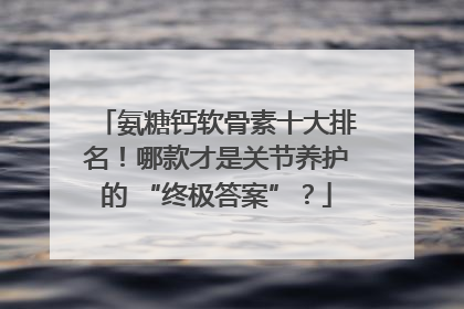 氨糖钙软骨素十大排名！哪款才是关节养护的 “终极答案”？
