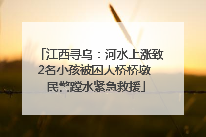 江西寻乌：河水上涨致2名小孩被困大桥桥墩 民警蹚水紧急救援