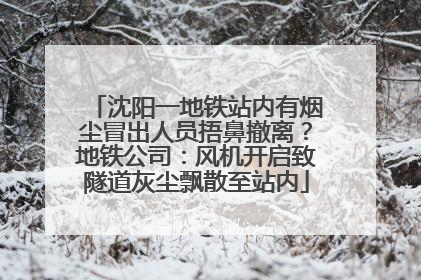 沈阳一地铁站内有烟尘冒出人员捂鼻撤离？地铁公司：风机开启致隧道灰尘飘散至站内