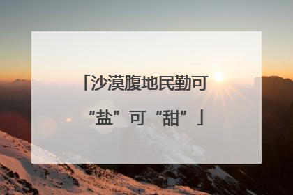 沙漠腹地民勤可“盐”可“甜”