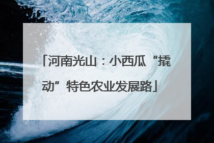 河南光山：小西瓜“撬动”特色农业发展路